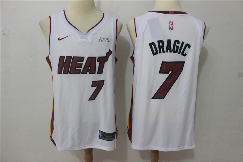 Men Miami Heat #7 Dragic White Game Nike NBA Jerseys->houston rockets->NBA Jersey